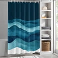 thumbnail image 3 of Water Ripple Fabric Shower Curtain Gradient Washable Shower Curtains for Bathroom, Waterproof Bath Curtain with Hooks Home Decor 72x84in, 3 of 8