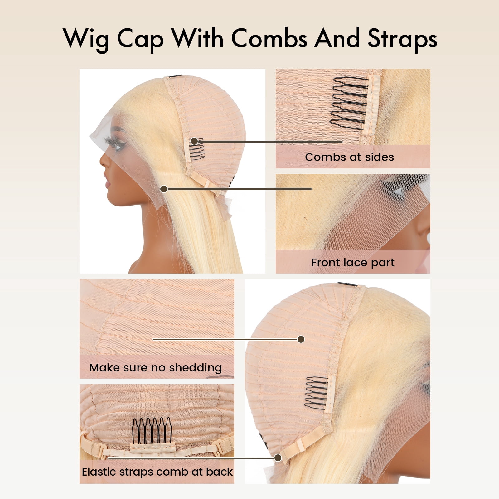 30" Straight 13x4 Blonde Lace Front Wigs Human Hair, 180% Density 613 HD Lace Frontal Wig Blonde