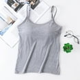 thumbnail image 4 of Women's Basic Cotton Camisole Shelf Bra Spaghetti Straps Tank Top, 4 of 5