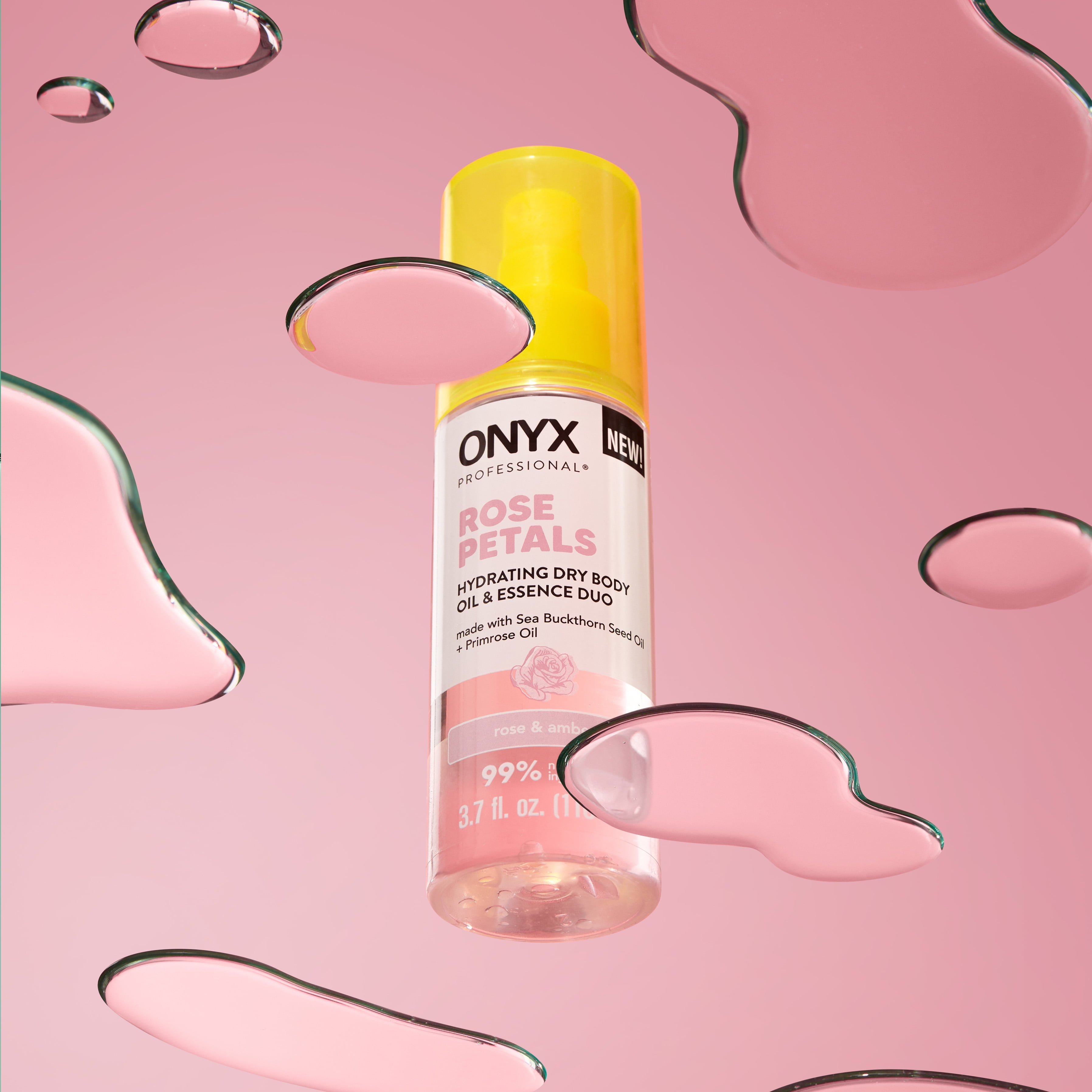 ONYX Professional Hydrating Dry Body Oil & Essence Duo, Rose Petals, 3.7 fl oz