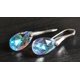 thumbnail image 5 of 925 Sterling Silver Drop Dangle Earrings with Blue Aurora Borealis Imitation Crystals, Hook Style, Elegant Design, 5 of 5