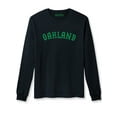 thumbnail image 3 of Daxton Retro Oakland Arch Font Long Sleeves T Shirt Soft Medium Weight Cotton, 2Pk Black Green Hgray Green, XS, 3 of 5