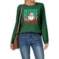 thumbnail image 2 of Fiaer Christmas T Shirts for Women Cute Graphic Merry Xmas Tshirts Plus Size Long Sleeve Loose Fit Casual Crew Neck Trendy Comfort Tops Green1 S, 2 of 6