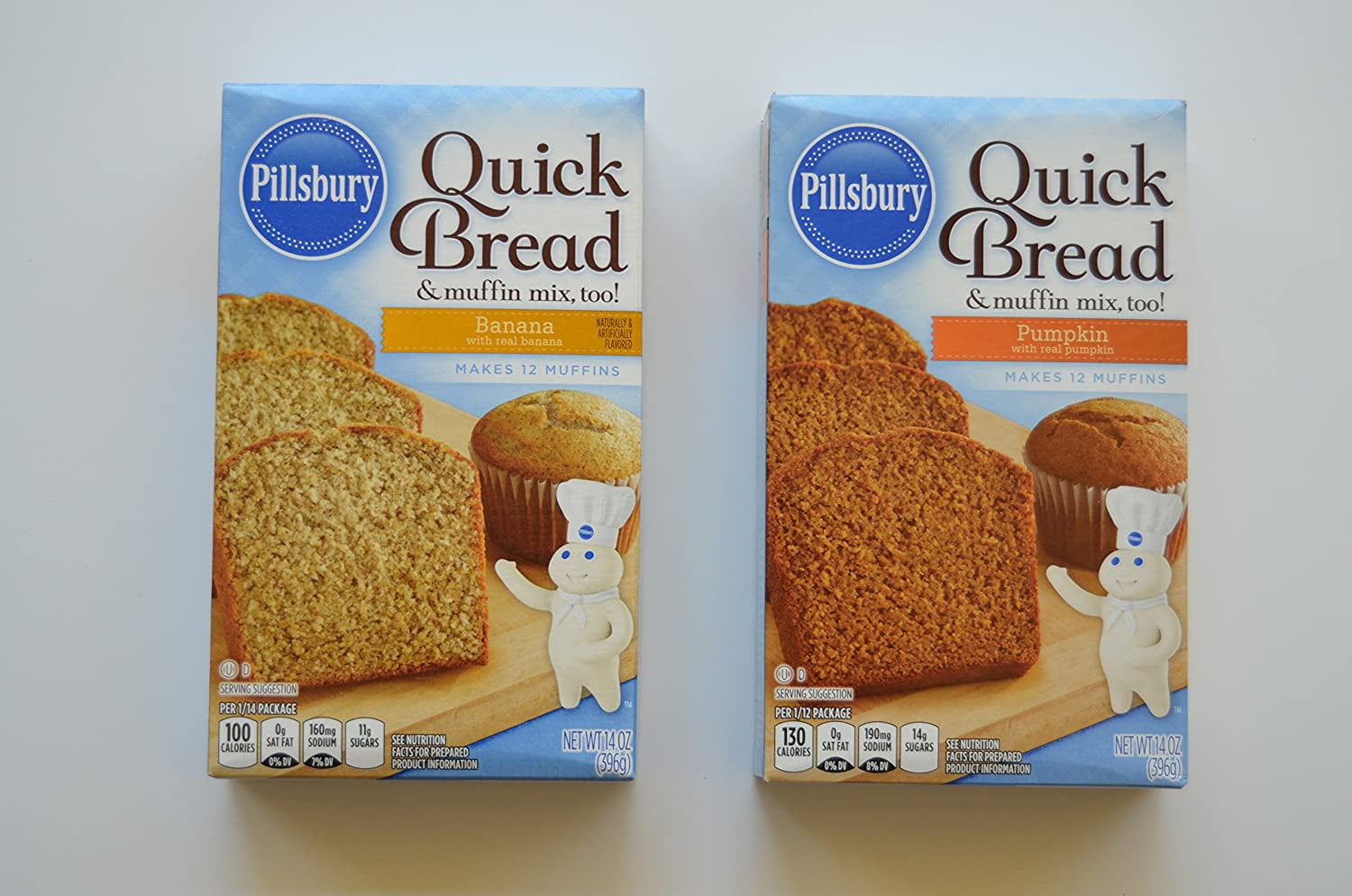 Pillsbury Quick Bread Mixes Bundle of Two One Each, Banana & Pumpkin