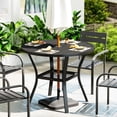 thumbnail image 2 of Outsunny Table à Manger Extérieur Rond de 35,5 Pouces, avec Trou pour Parasol de 1,6 Pouces-2 Pouces, Tablette, 2 of 10