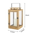 thumbnail image 5 of Lanterns Decorative - 18in Acacia Wood Lanterns Decorative with Flameless Pillar Candles, Decorative Lanterns for Home Decor, Indoor Outdoor, Front Porch, Garden, Farmhouse Style, 5 of 7