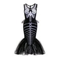 thumbnail image 4 of Girls Mermaid Skeleton Costume Kids Ariel Princess Black Dress Halloween Outfits with Accessories, 11-12 Years, 4 of 4