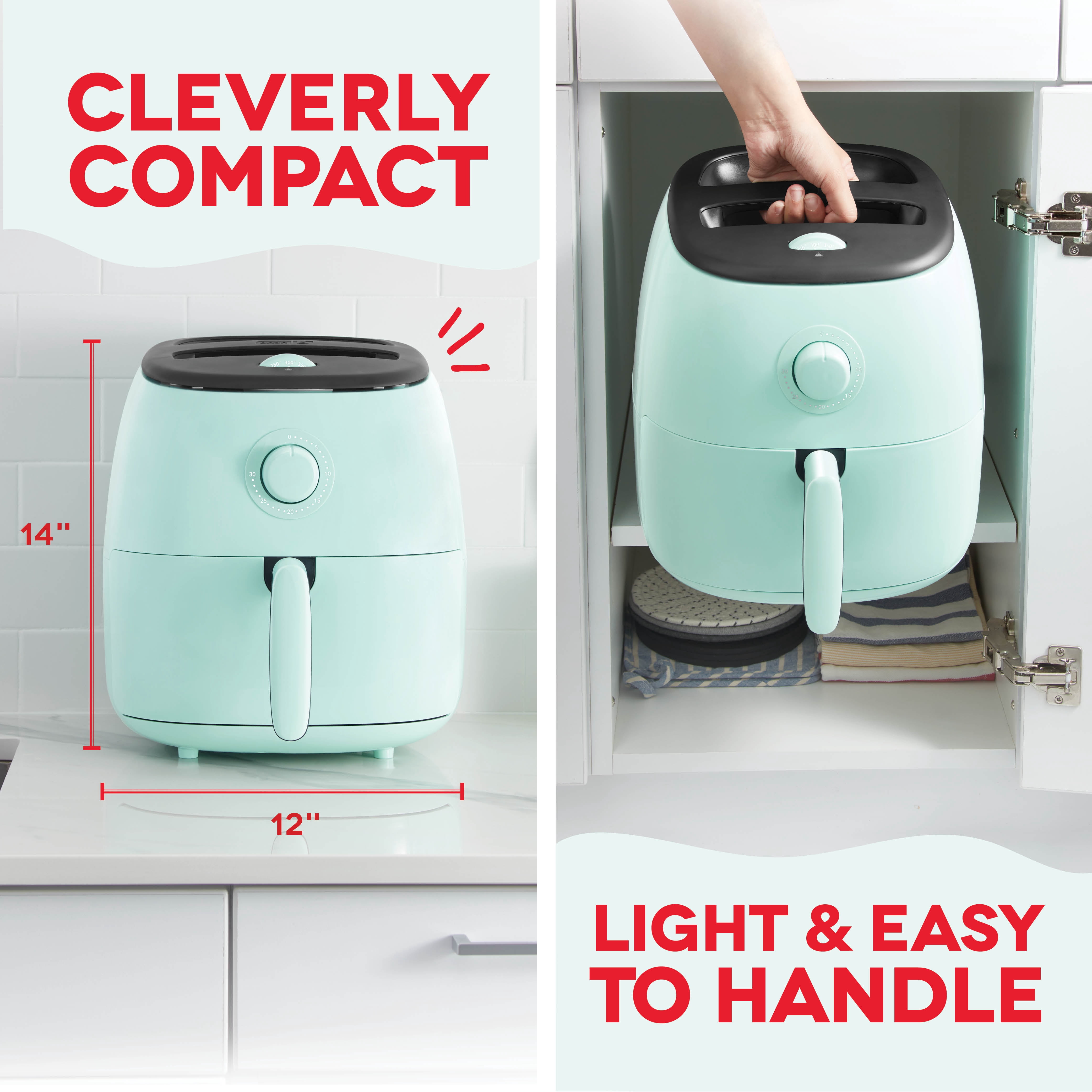 Dash Tasti-Crisp™ Electric Air Fryer Oven, 6 Qt. Family Size, 1700-Watt, Aqua