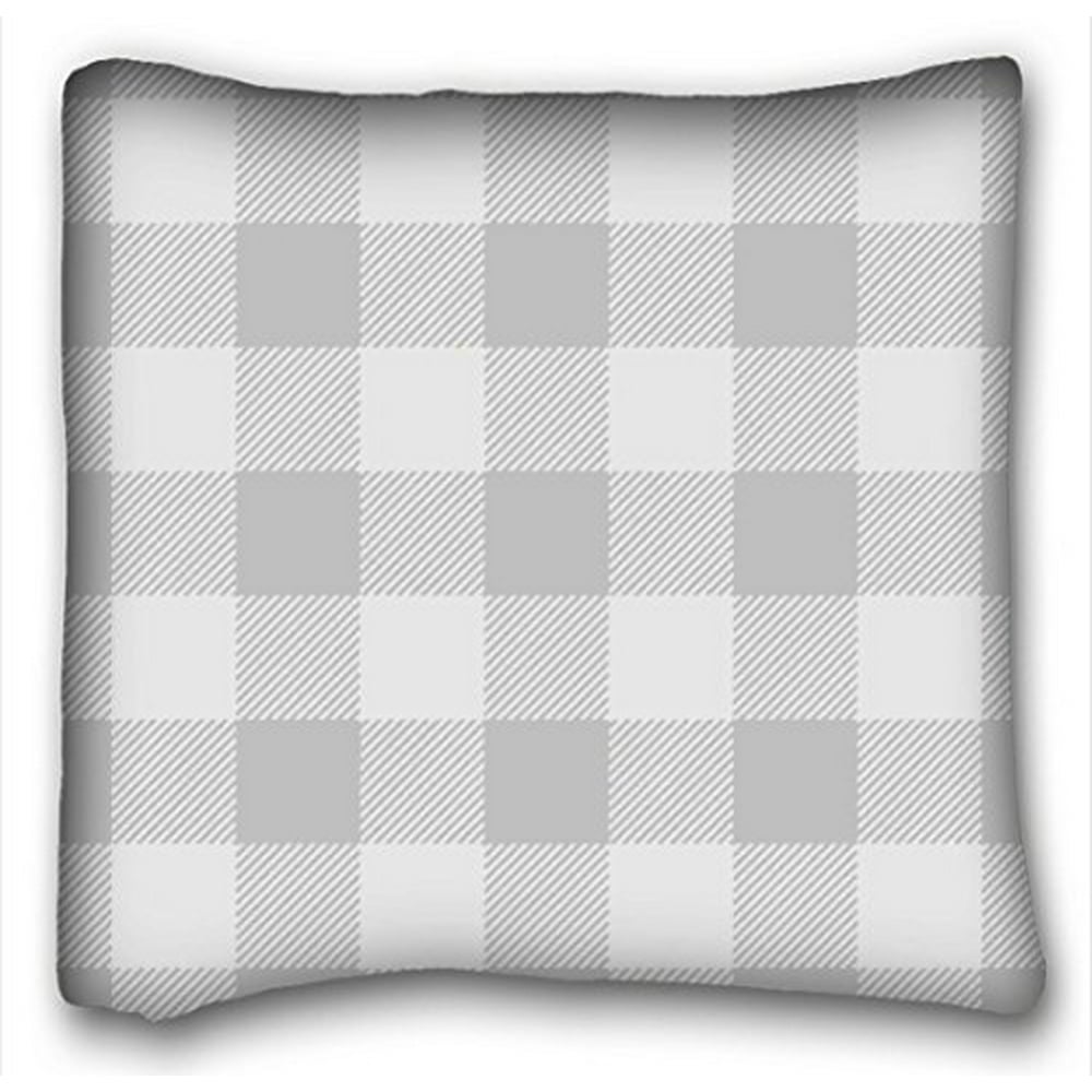 WinHome Popular Presents Light Gray And White Pillow Gingham Checkered