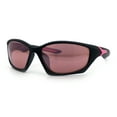thumbnail image 4 of Mens Color Mirror 90s Xloop Plastic Sport Wrap Around Sunglasses Black Pink - Pink Mirror, 4 of 7