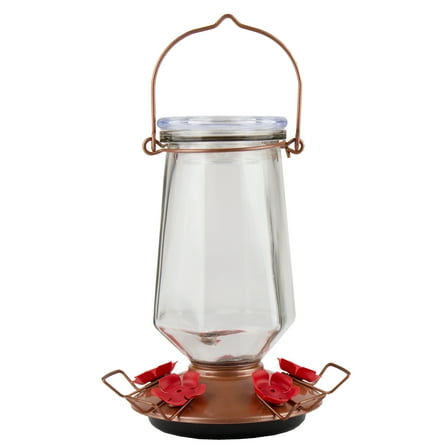 Perky-Pet Crystal Top-Fill Glass Hummingbird Feeder – 28 oz Capacity