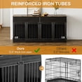 thumbnail image 5 of WIILAYOK 72.05" Dog Crate Furniture, Wooden Dog Kennel with 2 Drawers and 4 Dog Bowls, Heavy Duty Indoor Furniture Style Dog Cage House(Black Brown), 5 of 10
