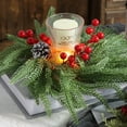 thumbnail image 4 of Christmas Candle Ring 1PC，Floral Centerpiece Wreath11.40x11.40x2.00in,Artificial Berry Arrangement for Dining Table Decor Wedding Party Festive Gathering, 4 of 9