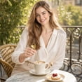 thumbnail image 6 of 7-Inch Flower Spoon Coffee Teaspoon, Stainless Steel Coffee Teaspoon, Drink Stirring Spoon for Dessert, Coffee, Ice Cream, Tea (Gold), 6 of 6