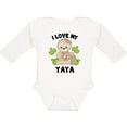 thumbnail image 3 of Inktastic Cute Sloth I Love My Yaya with Green Leaves Boys or Girls Long Sleeve Baby Bodysuit, 3 of 5