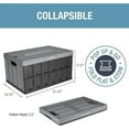 thumbnail image 6 of CleverMade Plastic Collapsible Storage Bin with Lids - 12 Gal, Stone, 3 Pack, 6 of 10
