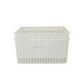 thumbnail image 5 of Simplify 2 Pack Medium Herringbone Plastic Storage Basket in White, 5 of 6