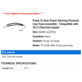 thumbnail image 2 of Pump To Gear Power Steering Pressure Line Hose Assembly - Compatible with 2012 Chevy Impala, 2 of 2