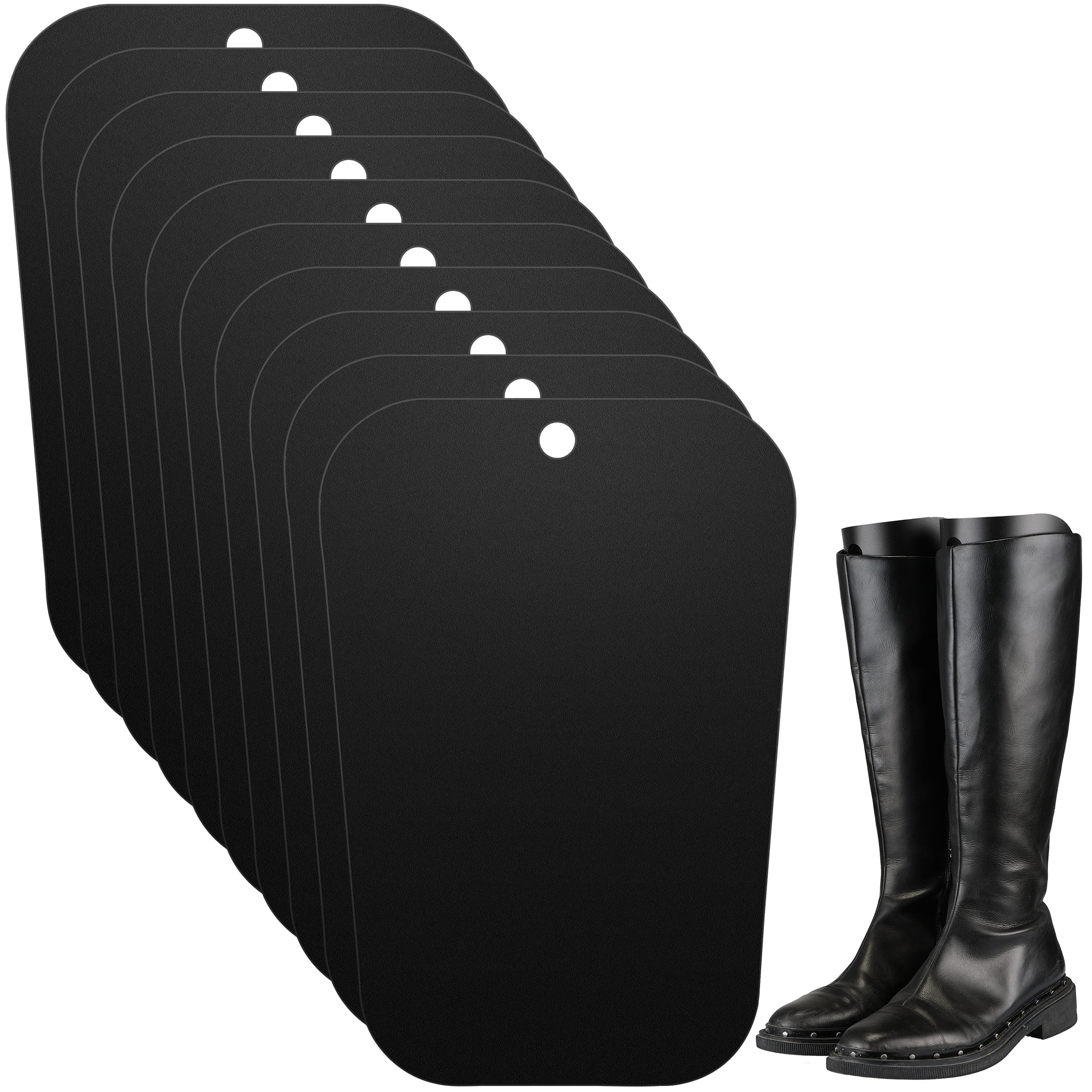 Pairs of Automatic Boot Trees Plastic Black Knee High Tall Boots Stand Holder Support Black 16x13in 