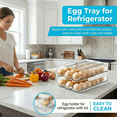 thumbnail image 4 of 36-Count 2-Tier Rolling Egg Holder, Clear Plastic Stackable Egg Container with Lid, 4 of 7