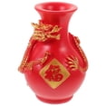 thumbnail image 1 of Vase Résine Rouge 1Pcs 4.3x4.3x6.3in, 1 of 6