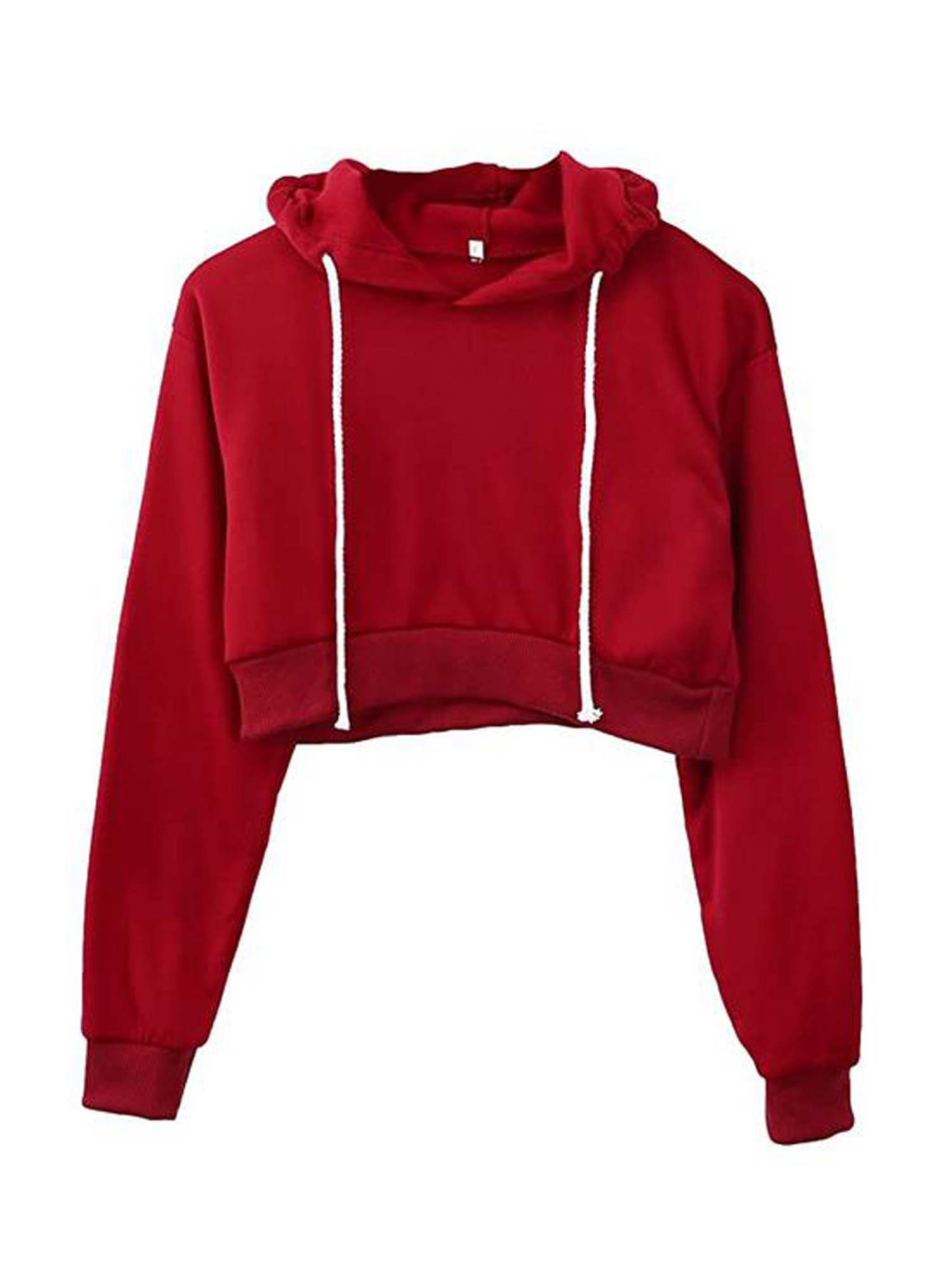 Womens Plain Crop Top Hoodies