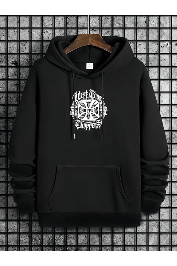 Mens Casual West Coast Choppers Print Cozy Pullover Hoodie Shirt for Men & Women, up to Size 5XL