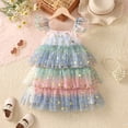 thumbnail image 2 of XASZHN Robe d'Été pour Filles Manches Volantes Fête de Vacances Robe de Danse Vêtements Rose 4-5 Ans Robe Décontractée pour Enfants, 2 of 6