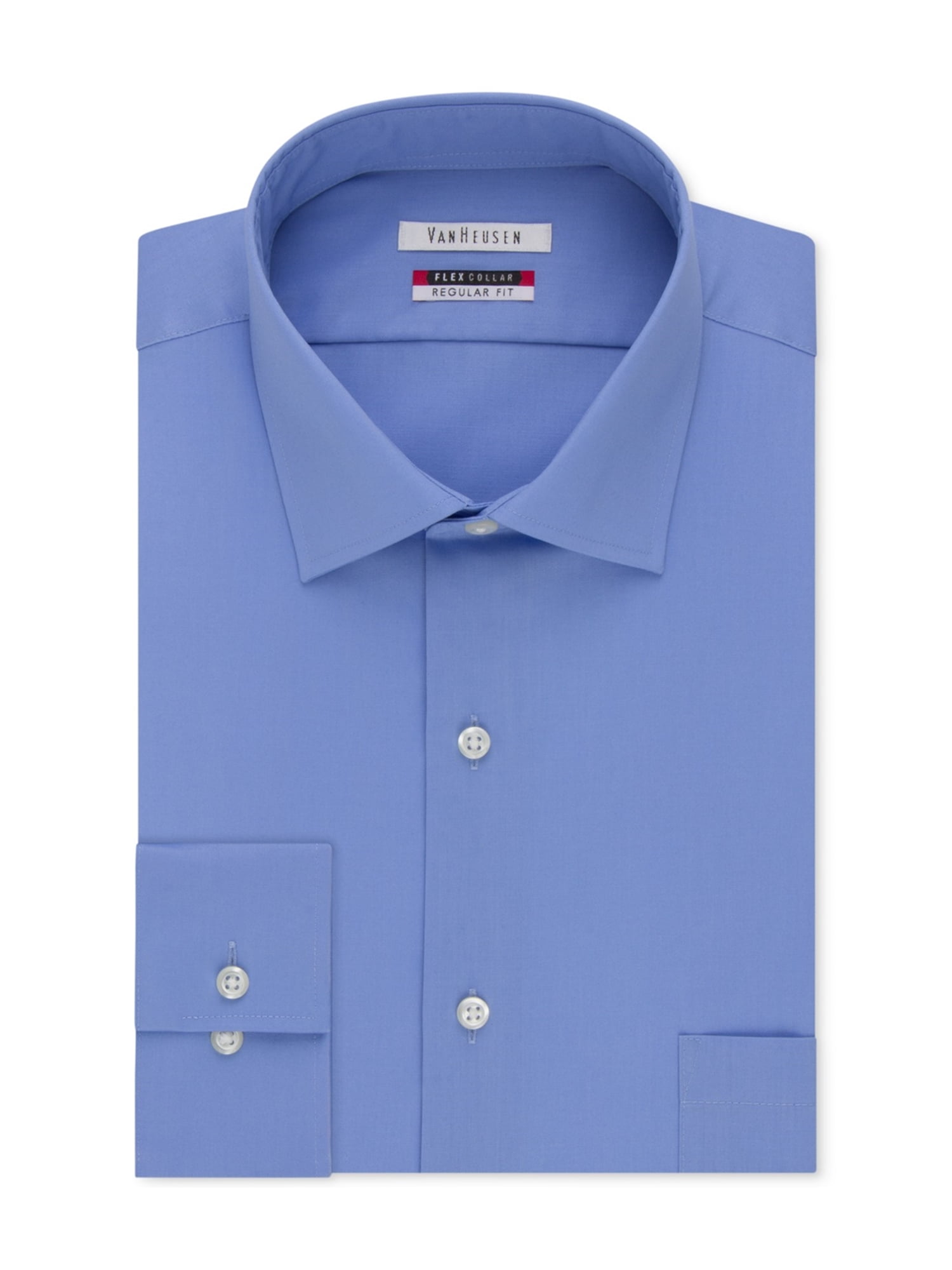 Van Heusen Men's Flex Collar Regular Fit Solid Spread Collar Dress