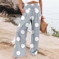 thumbnail image 2 of Sexlip Womens Polka Dot Print High Waist Loose Wide Leg Denim Pants Cute Trendy Casual Dating Outfit Gray XL, 2 of 5