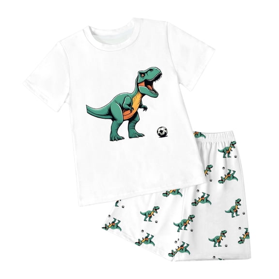 Baby Boy Pajamas Sleepwear Set Cartoon Tee Shorts 6-7 Years 7-8 Years 8-9 Years Lightweight Breathable Soft Cotton 2Pcs School Day Gift Ready (2-3 Years,White)