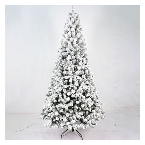 4ft Flocked Christmas Tree PVC Round Head - Small Artificial Holiday Tree for Festive Decor - Realistic Full Tips & Sturdy Metal Stand