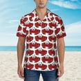 thumbnail image 5 of Uemuo Cute Red Crab Printed Regular Fit Short Sleeve Casual Hawaiian Shirt for Men,Aloha shirt,Tropical shirt,Floral print shirt,Vacation Beach shirt-Small, 5 of 9