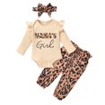 thumbnail image 1 of Tiny Cutey Infant Toddler Baby Girl Fall Long Sleeve Jumpsuit Pants Headband Clothes Set,18-24 Months, 1 of 7