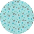 thumbnail image 1 of Ahgly Company Machine Washable Indoor Round Transitional Tron Blue Area Rugs, 3' Round, 1 of 7