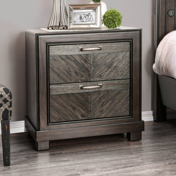 Furniture of America Huston Herringbone Nightstand
