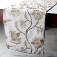 thumbnail image 3 of Ivory Table Runner Floral Cotton Fabric with Embroidery & Pearl Ivory Cotton 16 x 120 inch extra long, Wedding Decor Table Linen Modern Table Runner - Creamy Blooms, 3 of 3