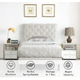 thumbnail image 4 of Twin Upholstered Platform Bed Frame with 48" Tall Adjustable Headboard - Button Tufted Suede Bed - Beige - Oliver & Smith - Princeton, 4 of 6