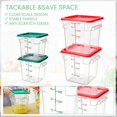 thumbnail image 4 of 4 Pcs Food Storage Containers with Scales 8 qt and 4 qt Square Containers with Lids and Handles Polycarbonate Air Tight for Home Storage Kitchen Restaurant(Red, Green), 4 of 6