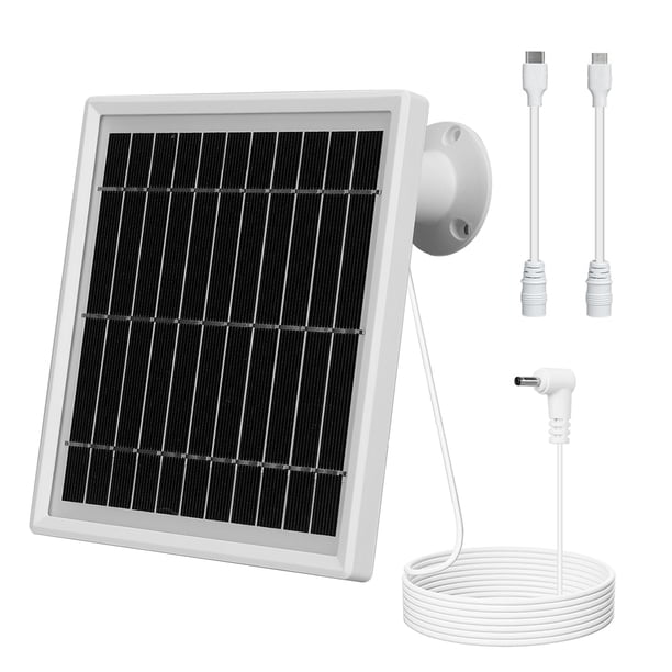 Kit Panel Solar 5W Soporte Pared Ajustable 360° para Ring Spotlight Cam Plus/Pro