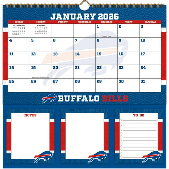 Buffalo Bills 2026 Memomate Spiral Calendar, (Paperback)
