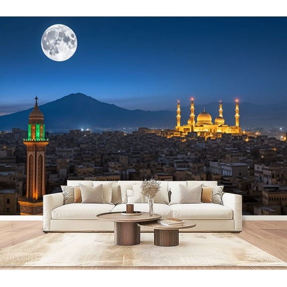 Wallpaper Sana Yemen Peel and Stick Wall Murals 100"H x 144"W Removable PVC Wall Paper Self-Adhesive Wall Paintings Art Decor for Bedroom Living Room