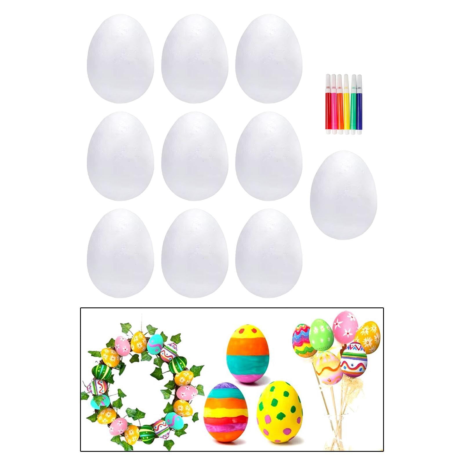 Dualoai Foam Eggs Polystyrene Eggs Decorating Crafts Ornaments Unpainted Easter Eggs for 150MM