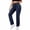 #04 Navy 【Mix & Match: Stock Up on Your Favorite Colors】, variant on Women's Full Length Sports Cargo Pants Elastic Button Waist, Zipper Multi Pockets Loose Breathable, Solid Polyester Outdoor | TruHer,Gray XL