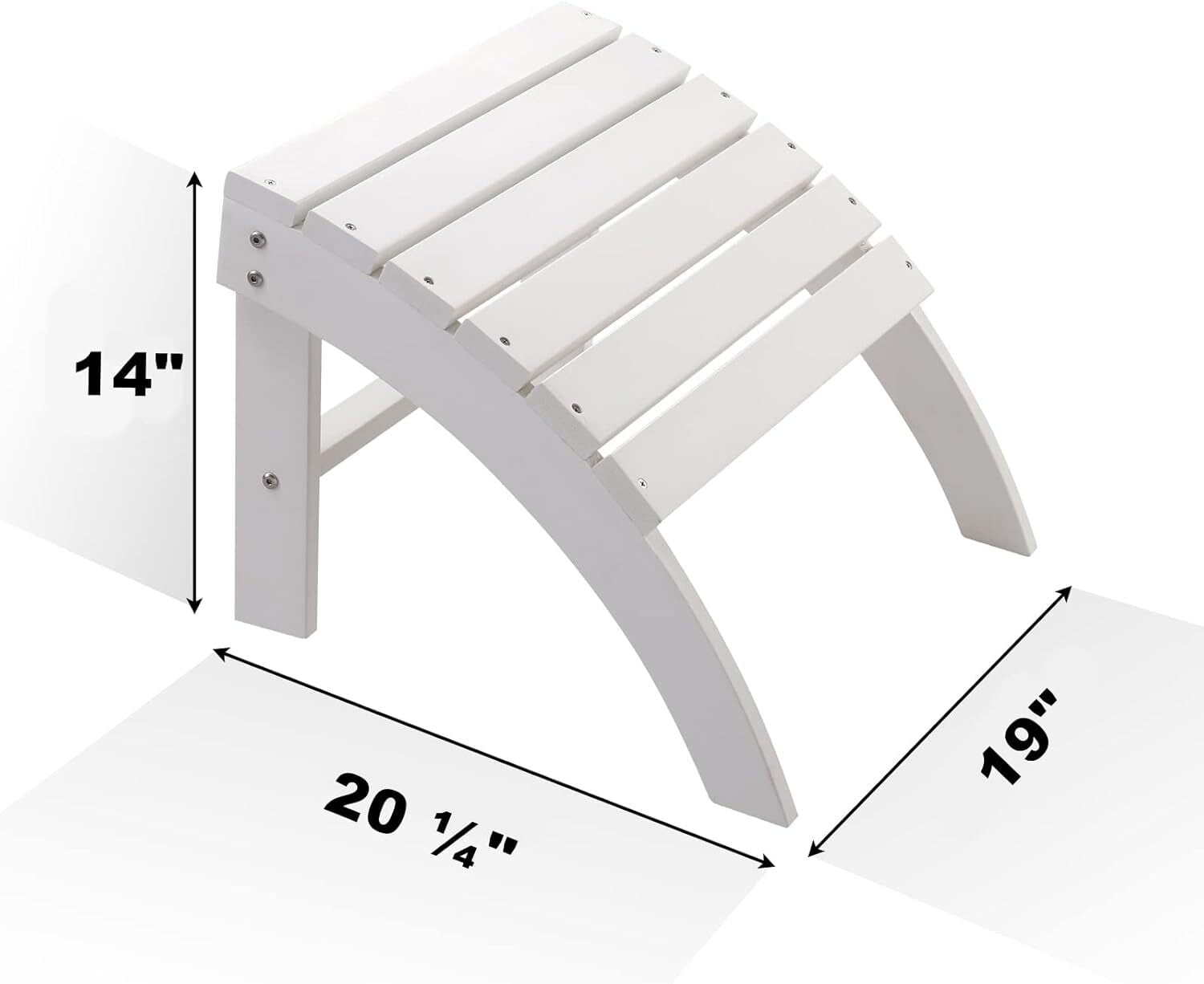 GONICHA Outdoor Adirondack Ottoman,Adirondack Footstool for Adirondack Chair Weather Resistant Foot Rest,White