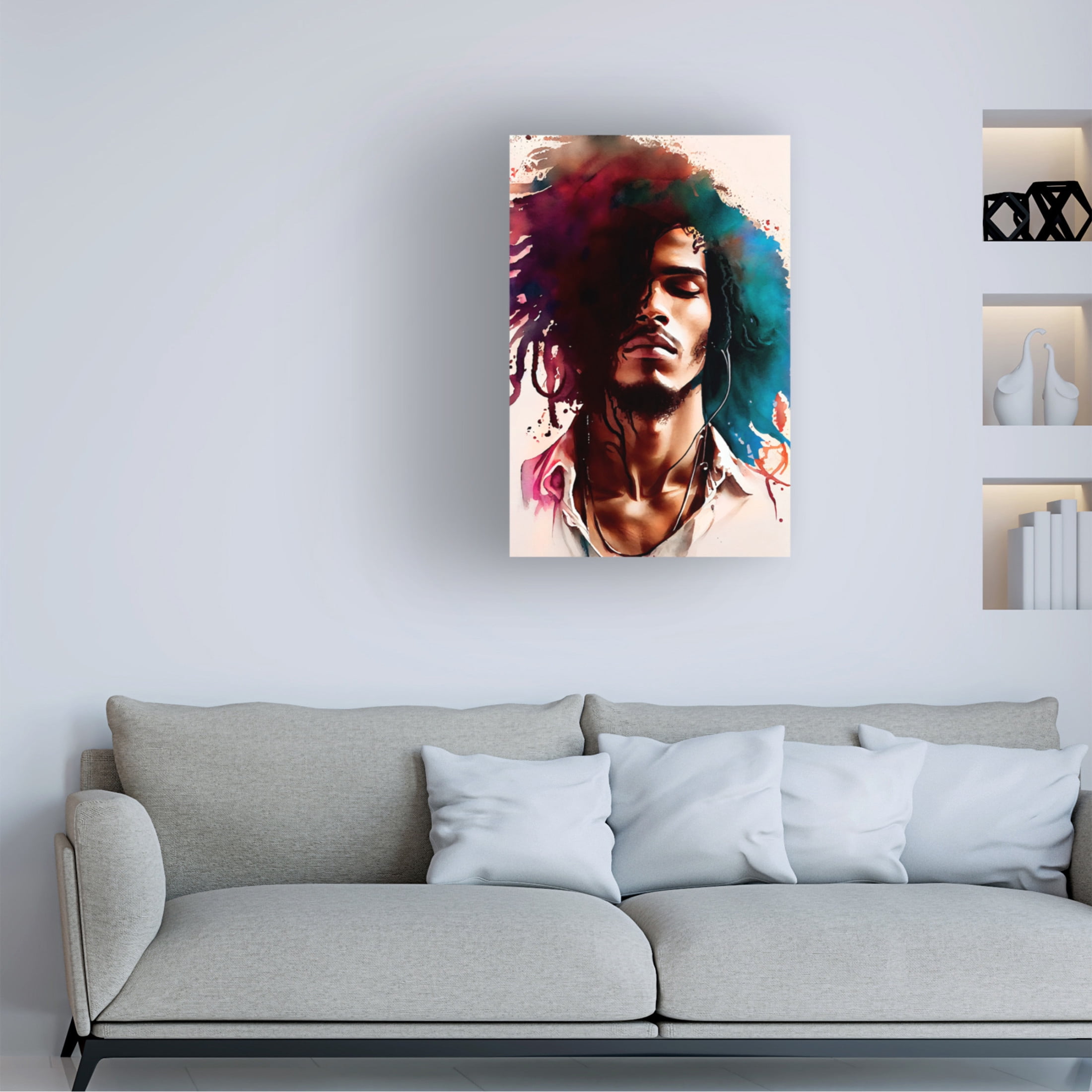 Canvas Wall Art - Sasha 'Music Man IV' Wall Art for Living Room, Bedroom, or Office Décor by Trademark Fine Art - 16 x 24 Inches