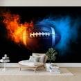 thumbnail image 7 of Wallpaper American Football Flaming Football 3D Modern Flaming Peel and Stick Wall Murals 100"H x 144"W Removable PVC Wall Paper Self-Adhesive Wall Paintings Art Decor for Bedroom Living Room, 7 of 7