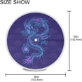 thumbnail image 3 of Coolnut 60" Blue Dragon Round Tablecloth, Waterproof Spillproof Polyester Fabric Table Cover with Zipper Umbrella Hole for Outdoor Patio Garden Dining Party, 3 of 7