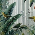 thumbnail image 5 of Orinice Tropical Leaves Shower Curtain Green Gold Palm Leaf Hummingbird Jungle Rainforest Monstera Banana Leaf Forest Botanical Rustic Bathroom Decor Set with Hooks  60x72, 5 of 7