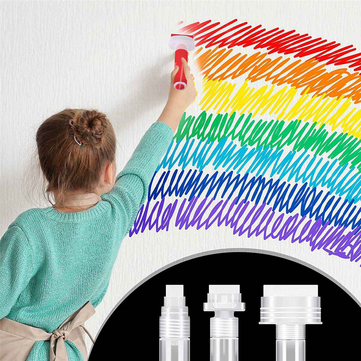 15 Pack Graffiti Markers Refillable Paint Markers Touch Up Paint Pen for with 15 Replacement Tips (50 Mm, 30 Mm, 15 Mm)